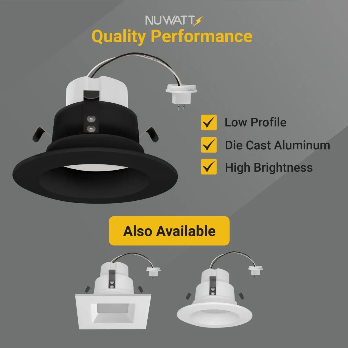 4" Inch Black MR16 LED Retrofit 12V Recessed Downlights - Wet Rated - 5CCT 2700K-5000K - 660LM - GU5.3 Base