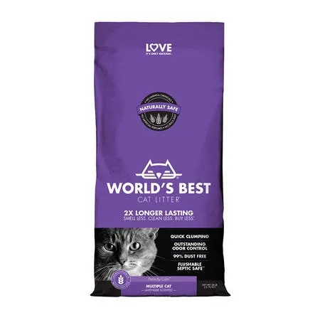 Worlds Best Lavender Scented Clumping Cat Litter 12.7kg